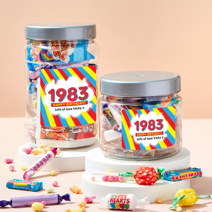 Personalised Retro Sweet Jar - Happy Birthday