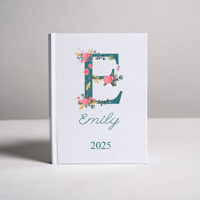 Personalised Diary - Floral Initial