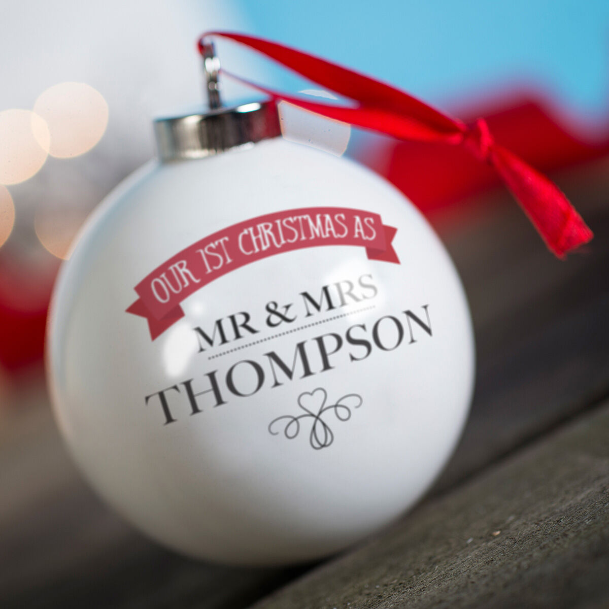 Personalised Bauble - Our First Christmas As Mr & Mrs | GettingPersonal