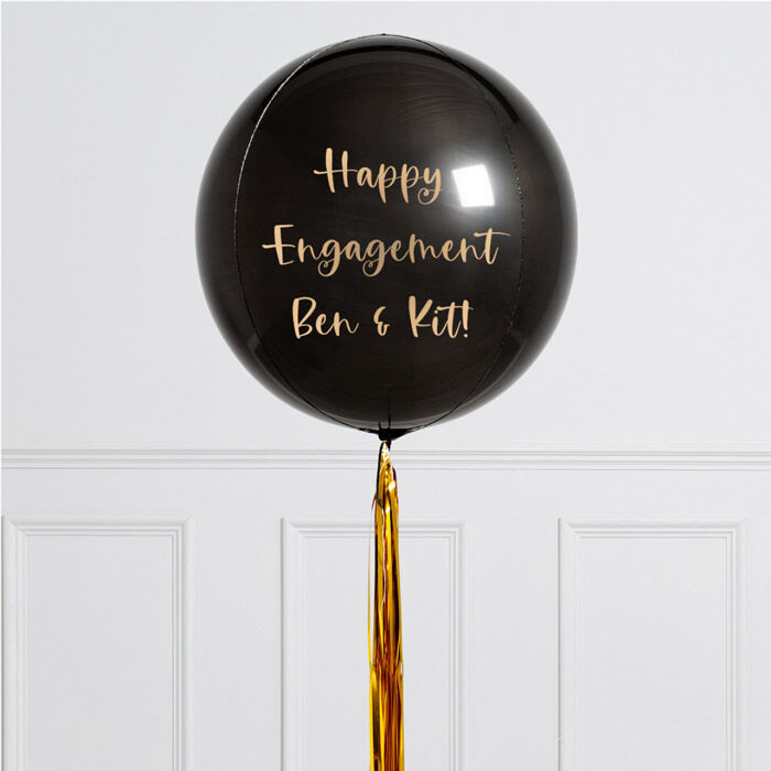 Personalised Glitz & Glam Inflated Helium Orb Bubblegum Balloon - FREE DELIVERY