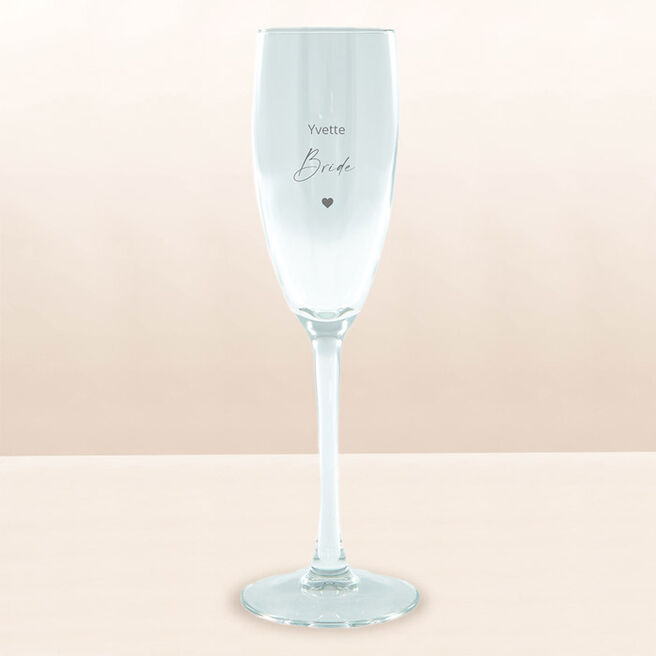 Personalised Engraved Prosecco Glass - Bride
