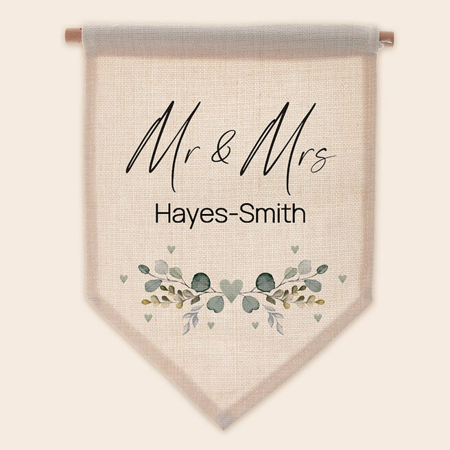 Personalised Mr and Mrs Canvas Hanging Sign