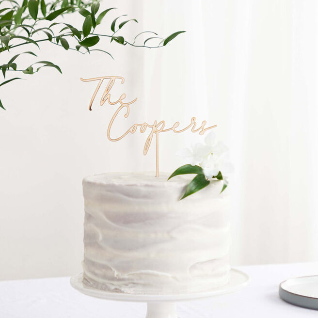 Personalised Wooden Wedding Cake Topper - Surname 