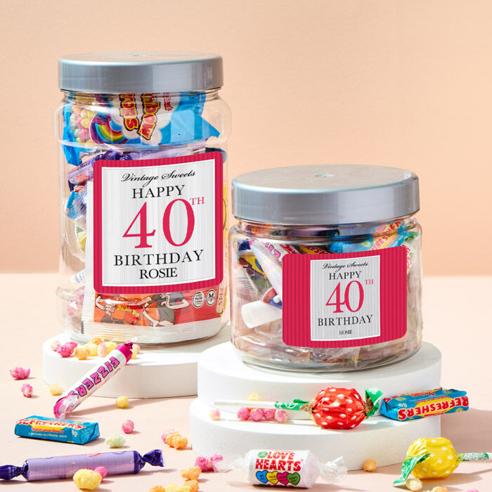 Personalised Retro Sweet Jar - Vintage Sweets