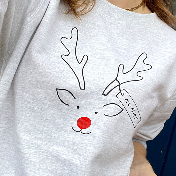 Personalised Adult Family Reindeer Christmas Jumper