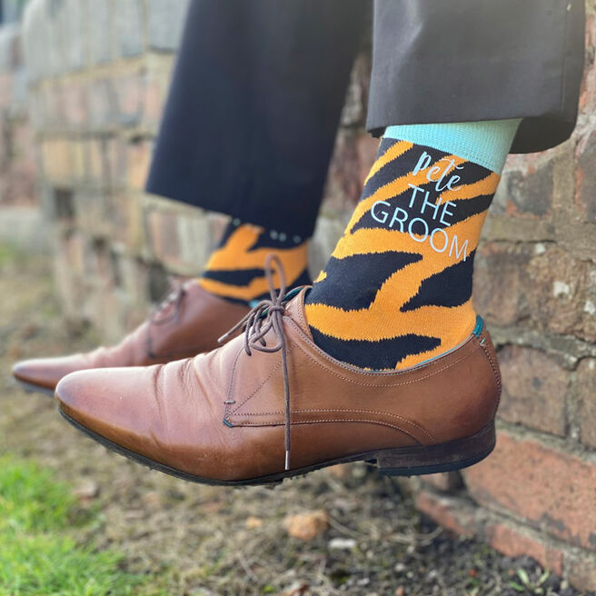 Personalised Tiger Feet Groomsmen Socks