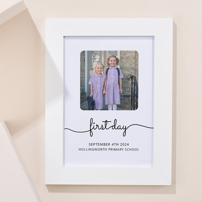 Photo Upload Framed Print - First Day