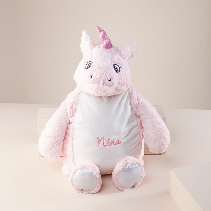 Personalised Unicorn Hot Water Bottle Cover - Name