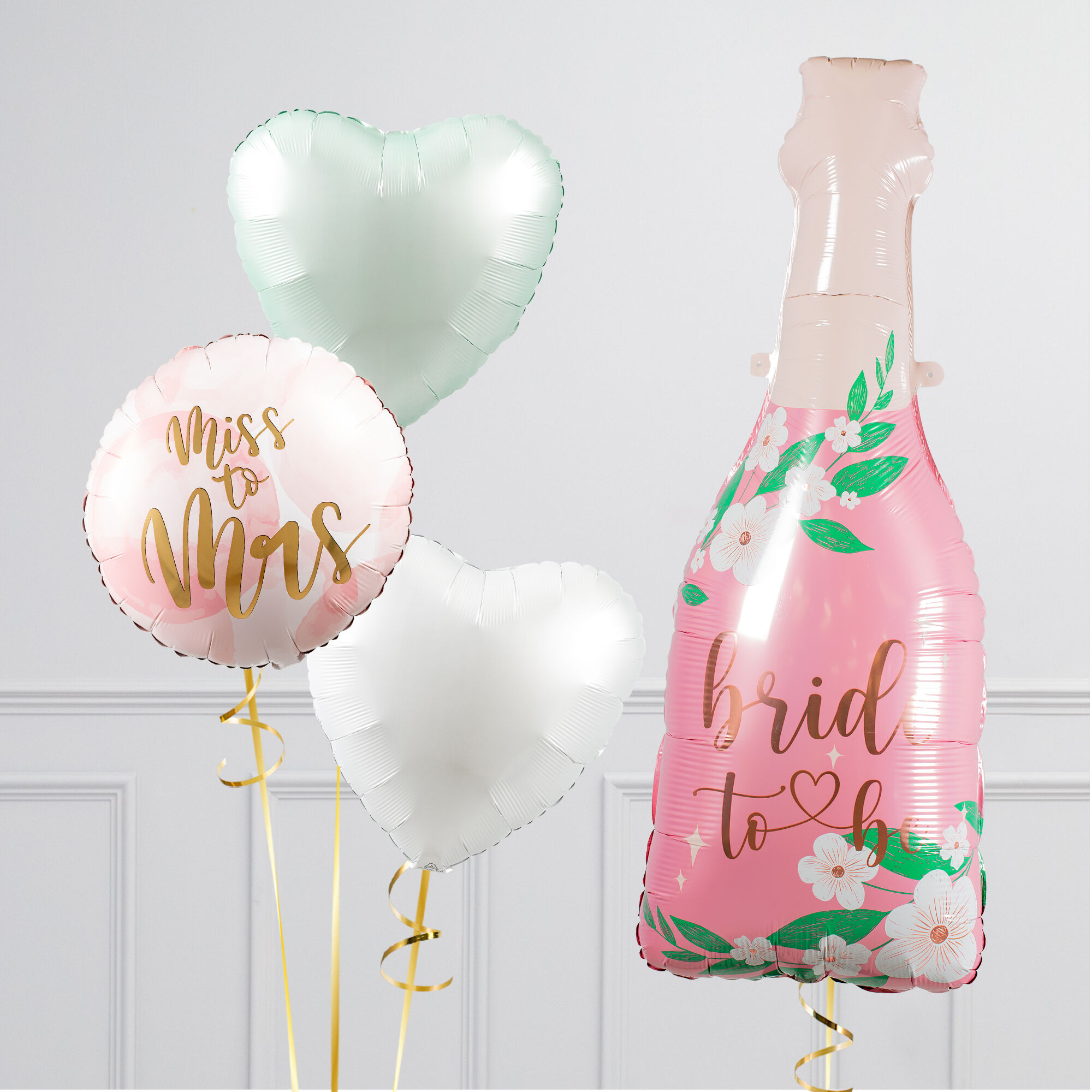 Bride to Be Champagne Supershape Balloon Bouquet - FREE DELIVERY