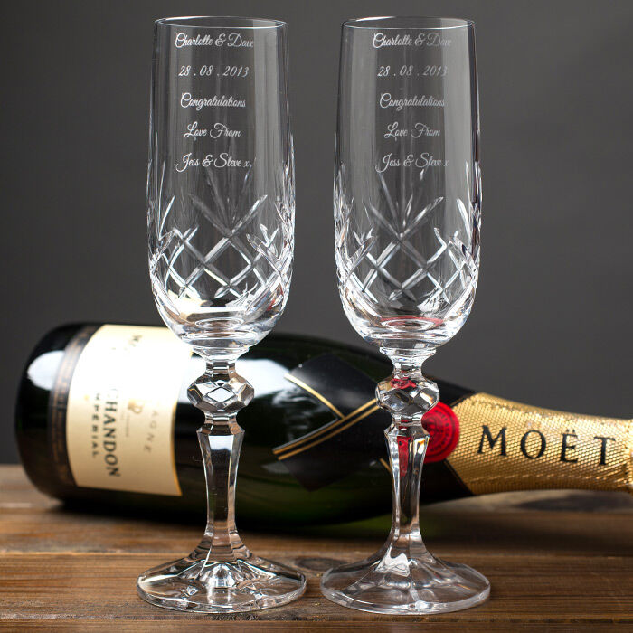 Engraved champagne deals flutes