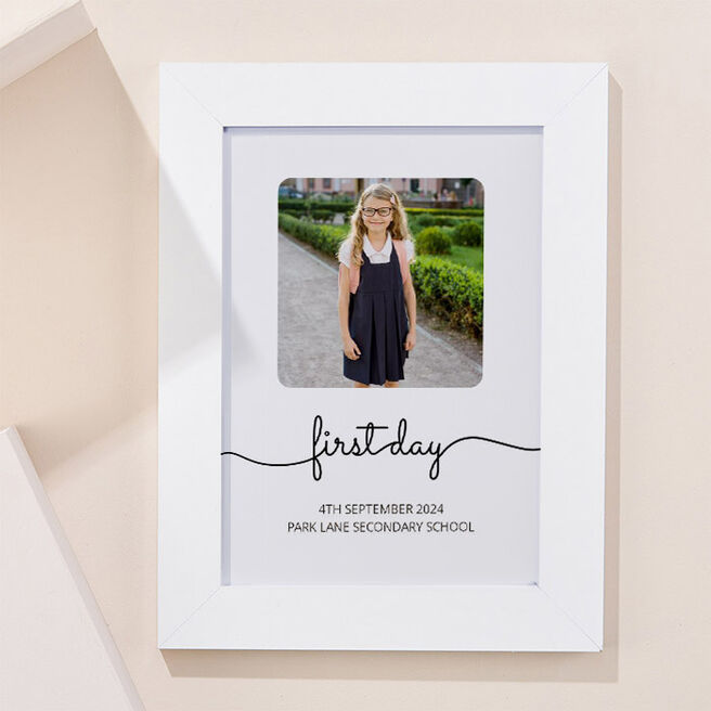 Photo Upload Framed Print - First Day of High School