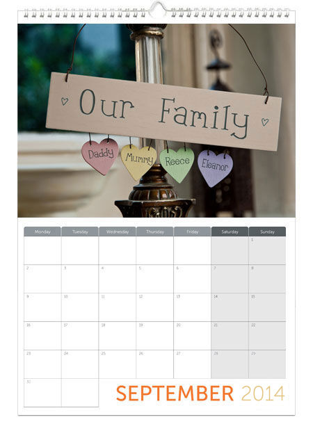 Personalised Family Calendar 2nd Edition GettingPersonal