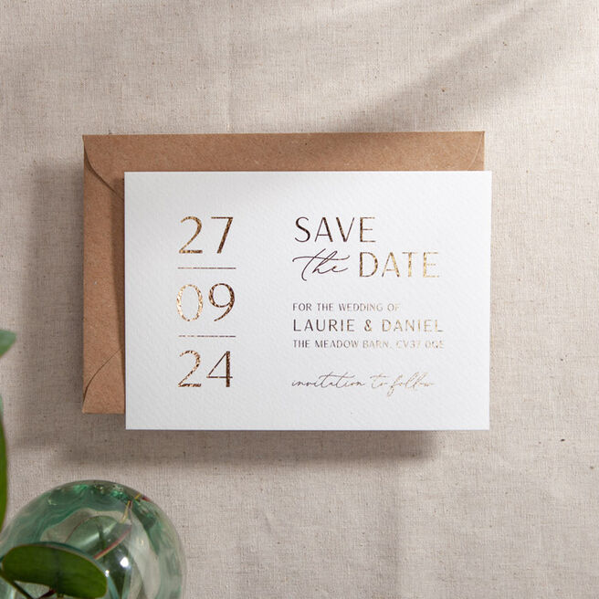 Personalised Save the Date - White Modern Elegance