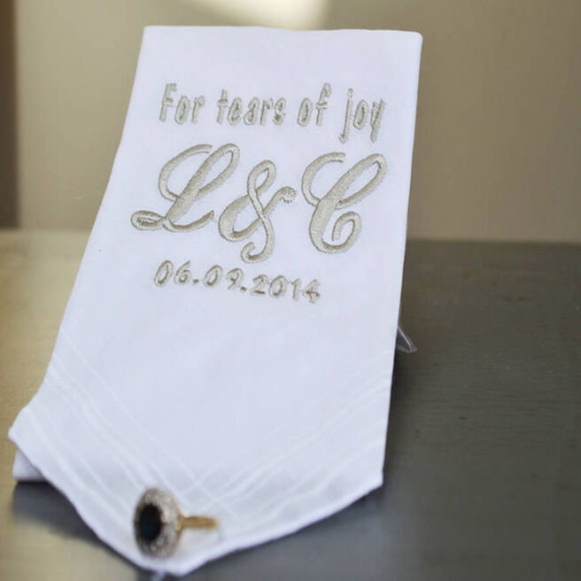 Personalised Tears Of Joy Wedding Handkerchief