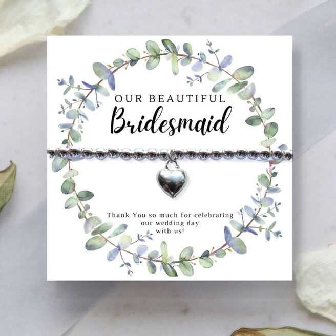 Bridesmaid Heart Bracelet- Eucalyptus
