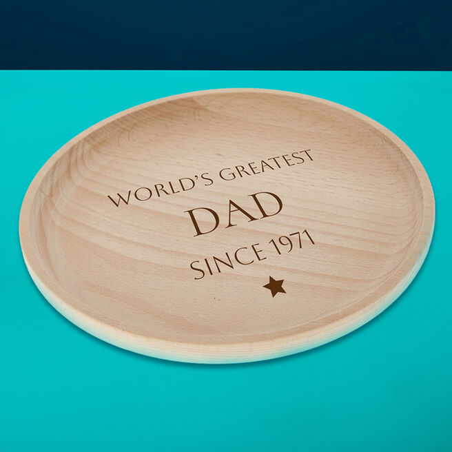 Personalised Father's Day Shallow Round Tray - World's Greatest