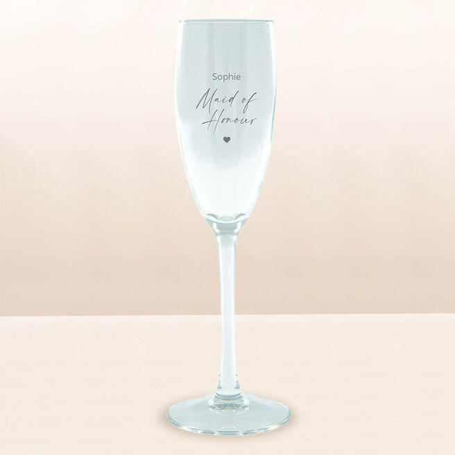 Personalised Engraved Prosecco Glass - Maid Of Honour