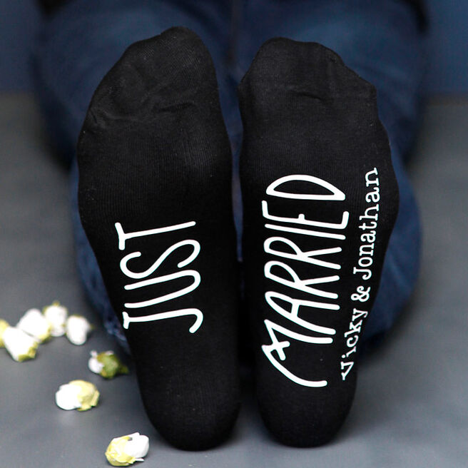 Personalised Just Married Wedding Socks