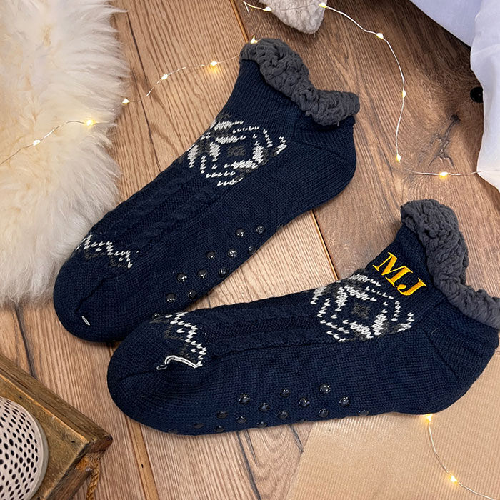 Personalised Men's Nordic Slipper Boot Socks