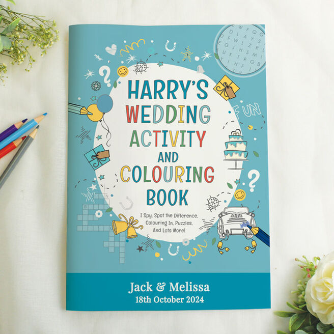 Personalised Wedding Activity Book - Blue