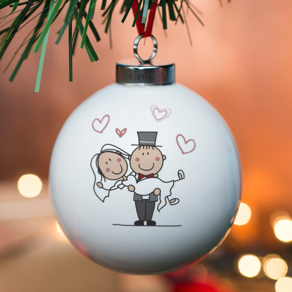 Bride and shop groom christmas bauble