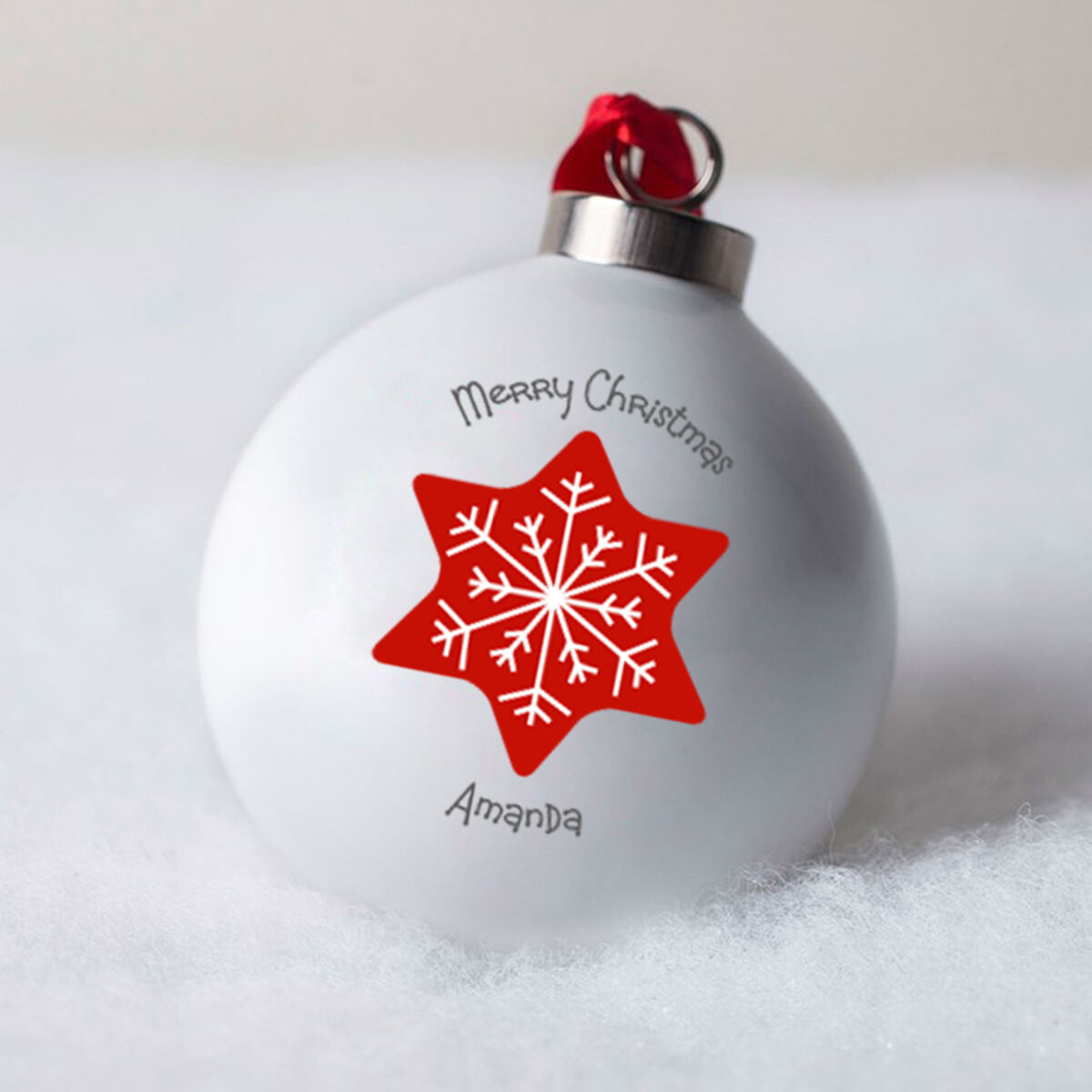 Personalised Bauble - Red Snowflake | GettingPersonal