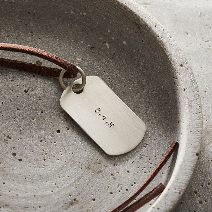 Leather dog clearance tag necklace