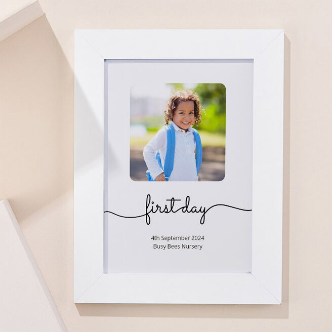 Photo Upload Framed Print - First Day of Nursery
