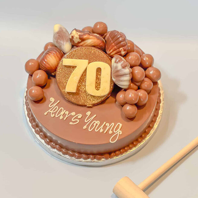 Personalised 70th Birthday Mini Guylian Smash Cake