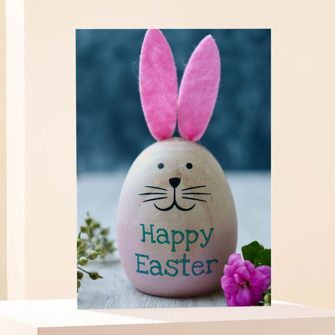 Easter Card - Painted Bunny Egg