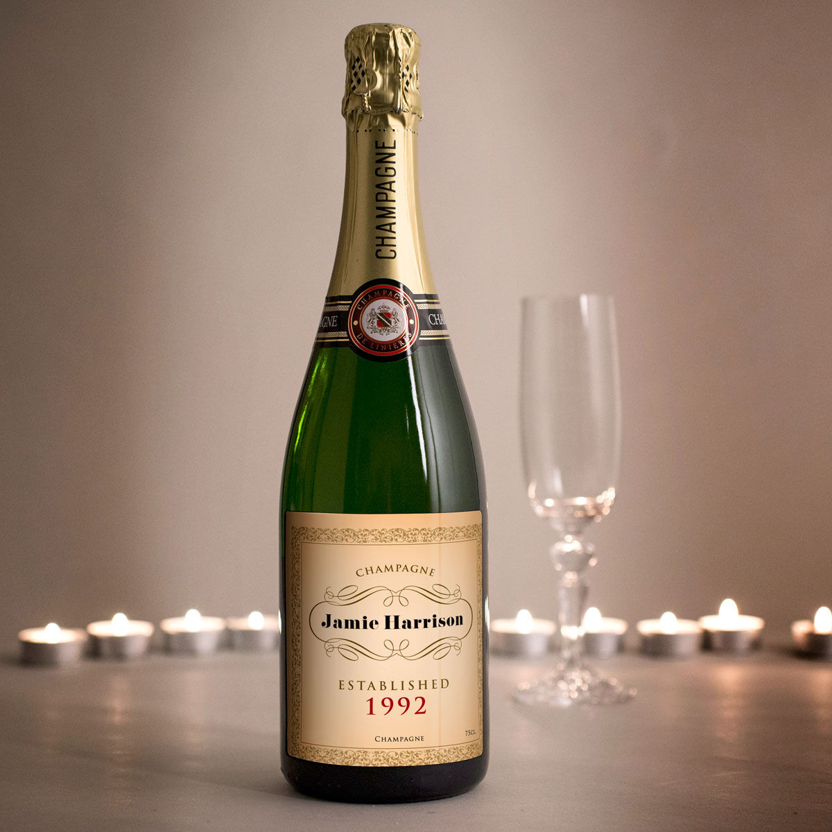 Luxury Personalised Champagne - Established Gold Label