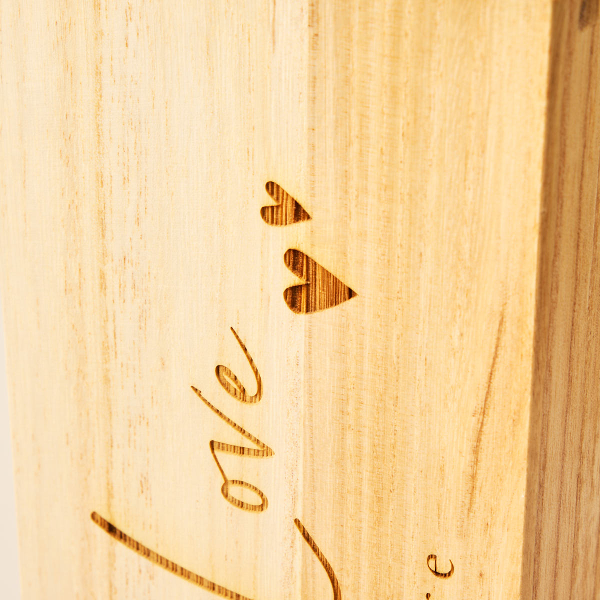 Engraved Wooden Box With Laurent-Perrier Champagne - Here's To Love