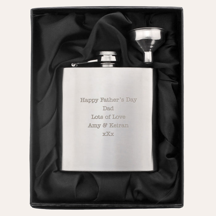 Personalised Any Message Stainless Steel Hip Flask