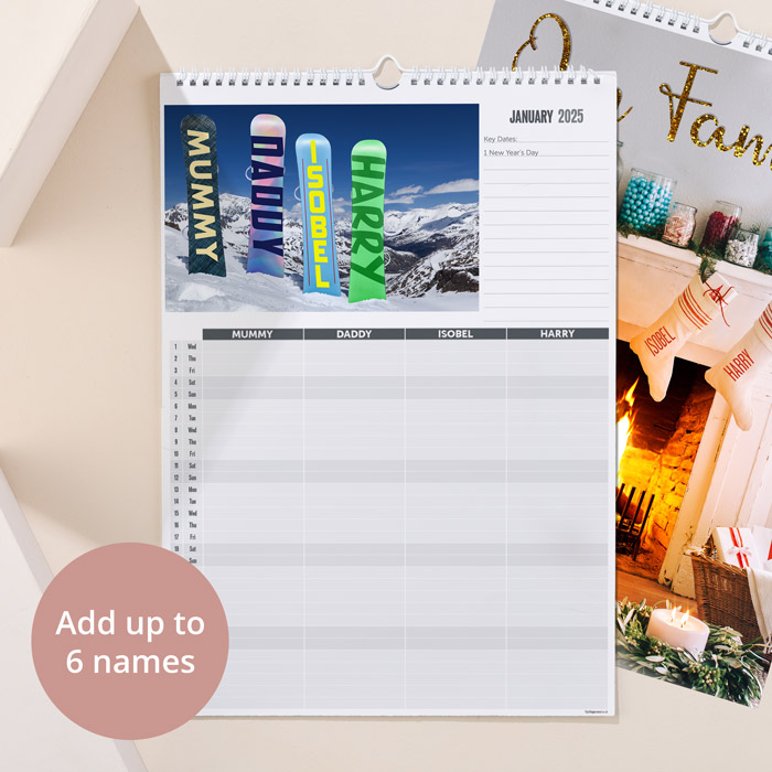 Personalised A3 Planner Calendar - Our Family, 8th Edition