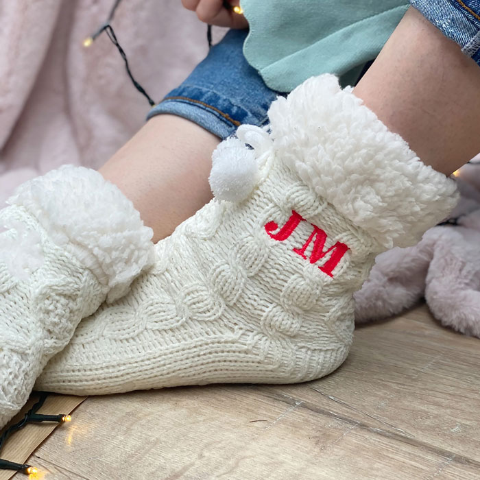 Personalised Neon Super Soft Slipper Socks