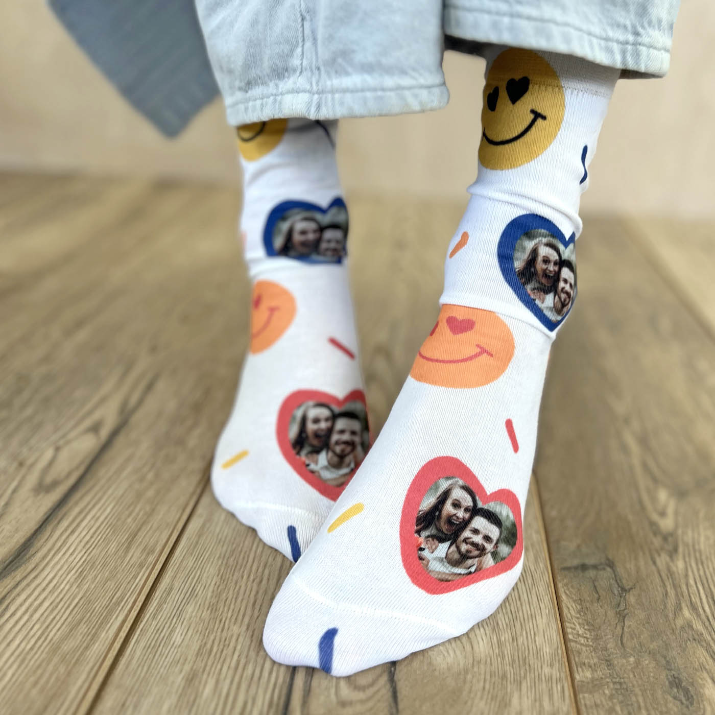 Personalised Photo Socks - Smiley Face