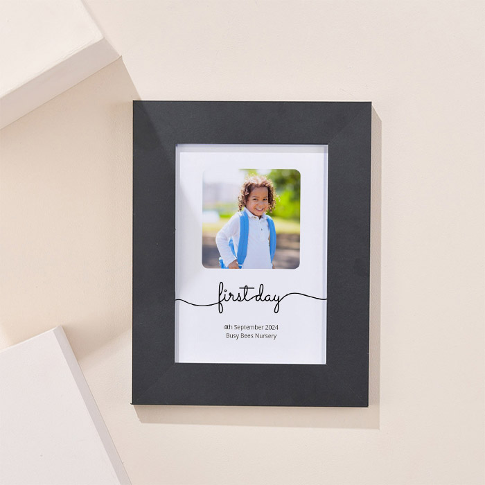 Photo Upload Framed Print - First Day of Nursery