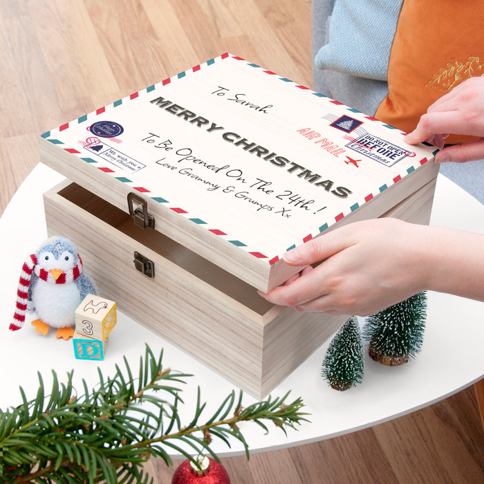 Personalised Nostalgic International Mail Christmas Box