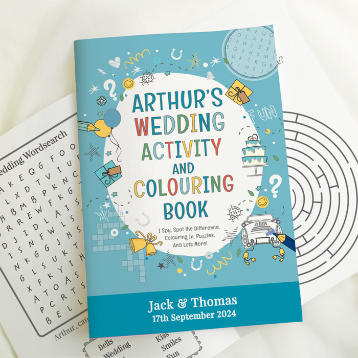 Personalised Wedding Activity Book - Blue