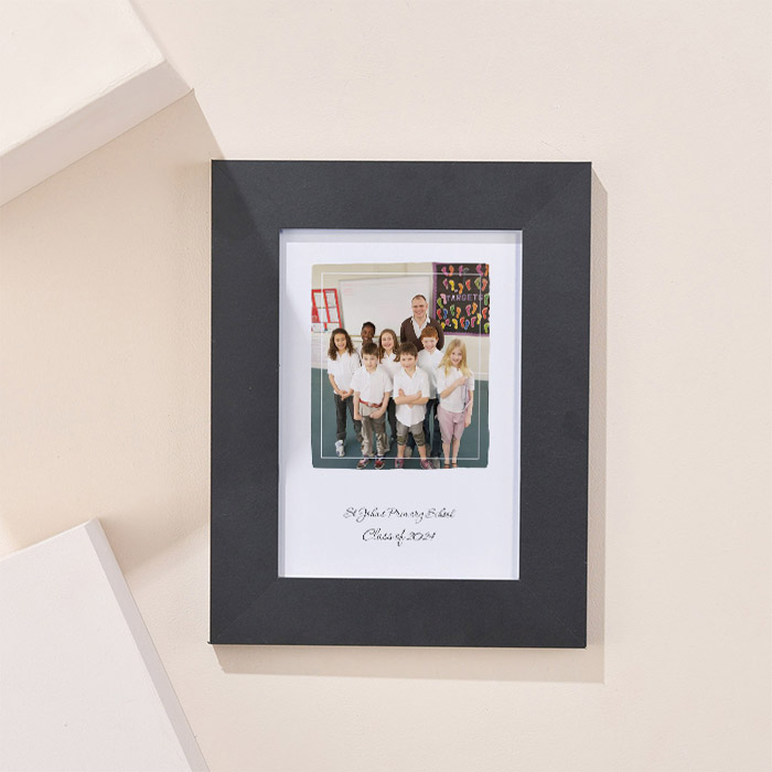 Photo Upload Portrait Framed Print - Class of 2024 with Message