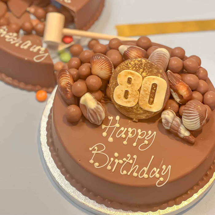 Personalised 80th Birthday Guylian Smash Cake