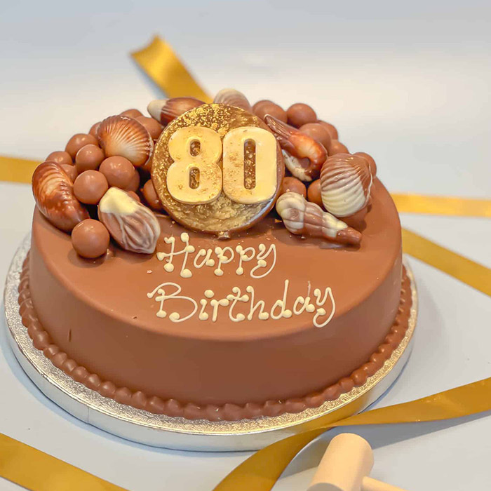 Personalised 80th Birthday Guylian Smash Cake