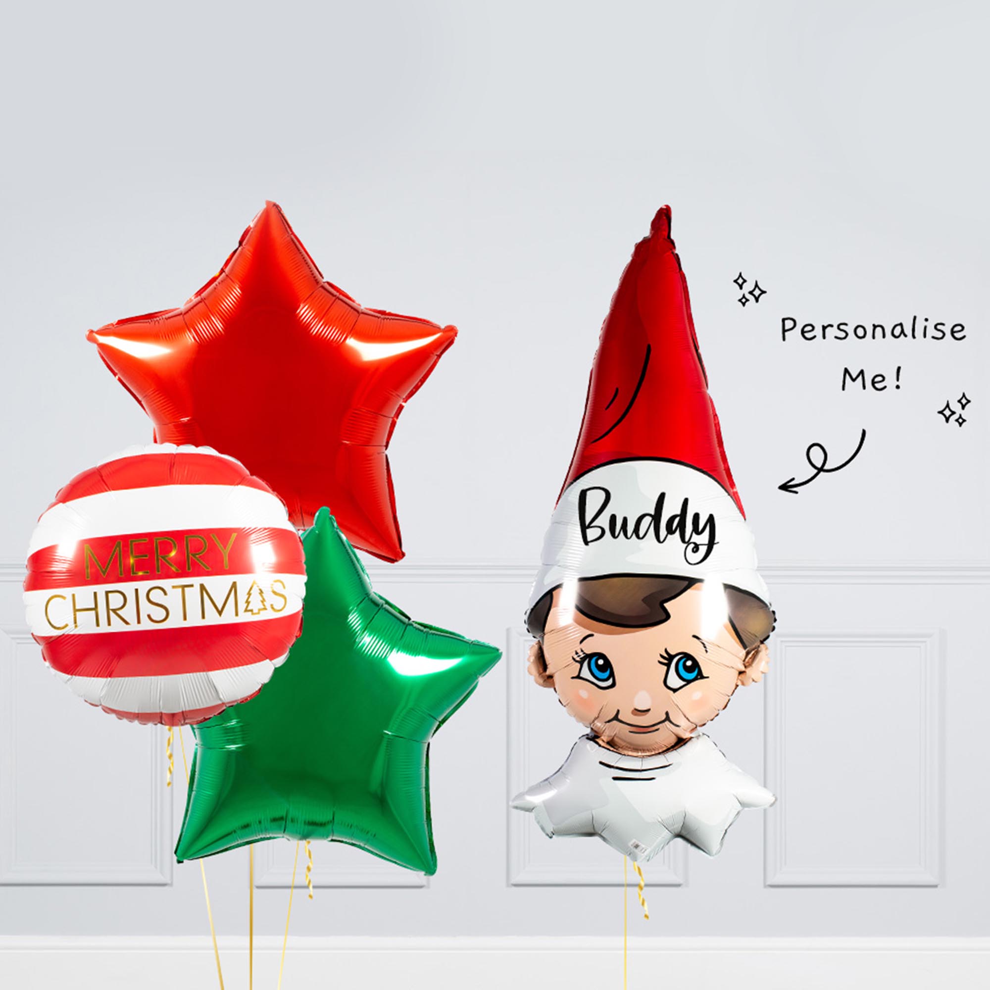 Personalised Elf On The Shelf Christmas Supershape & Foils Bundle - FREE DELIVERY