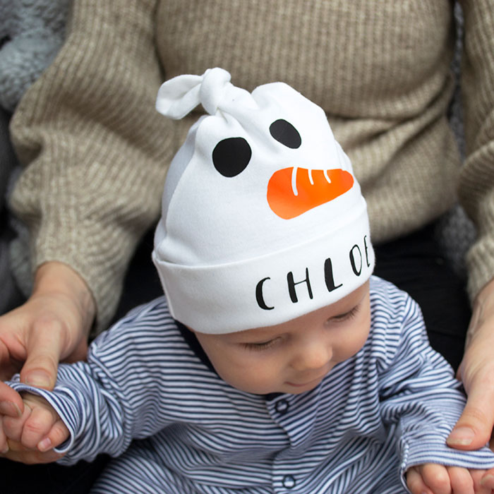 Personalised Baby Snowman Hat