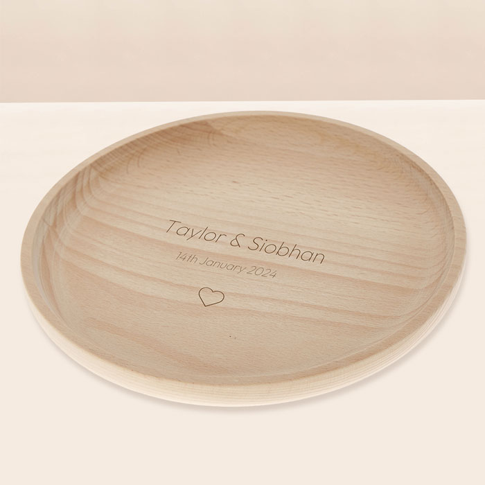 Personalised Engraved Shallow Round Tray