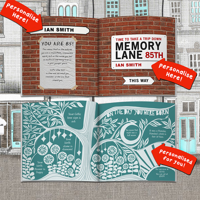 Personalised Book - Memory Lane 85th Birthday