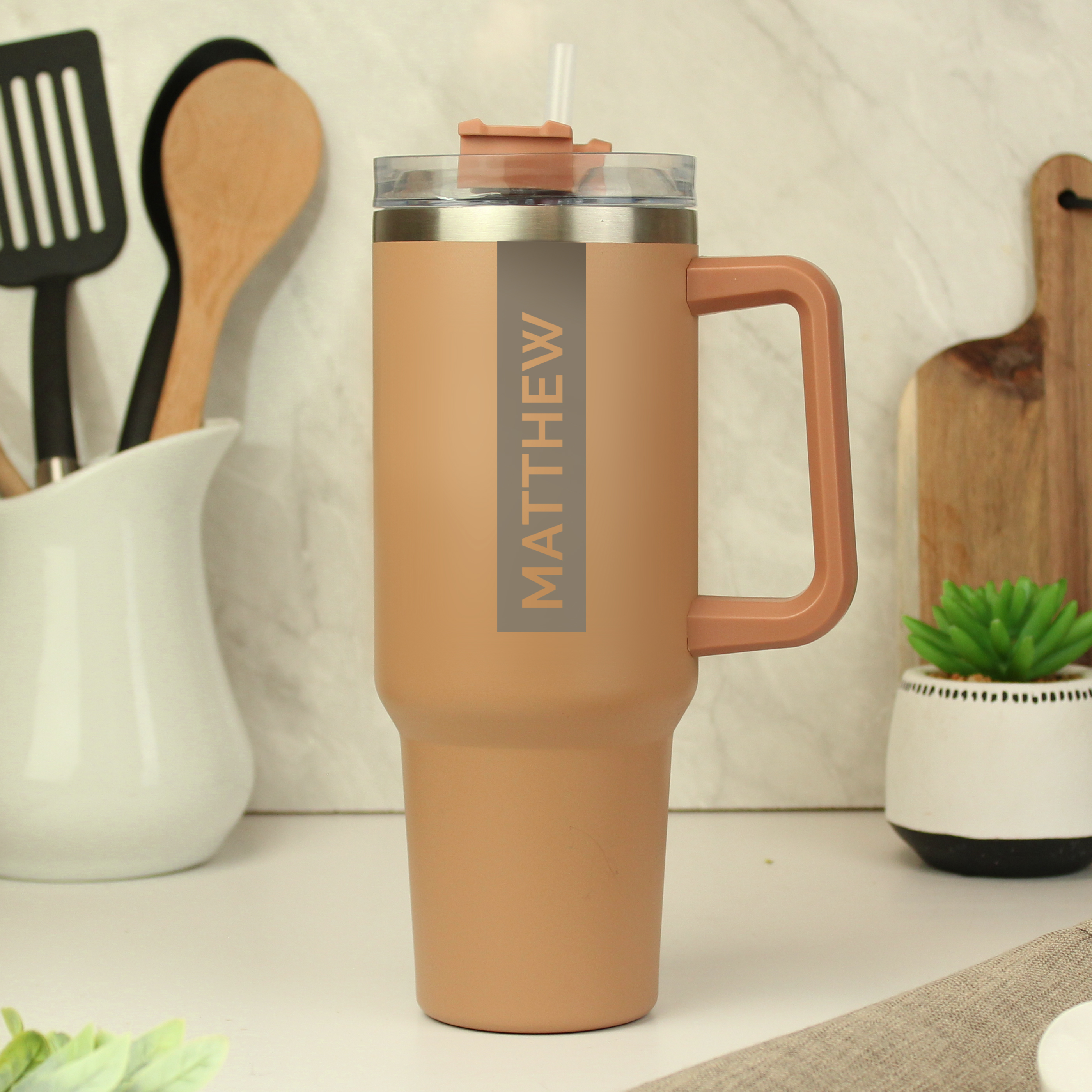 Personalised Brown Travel Cup 40oz