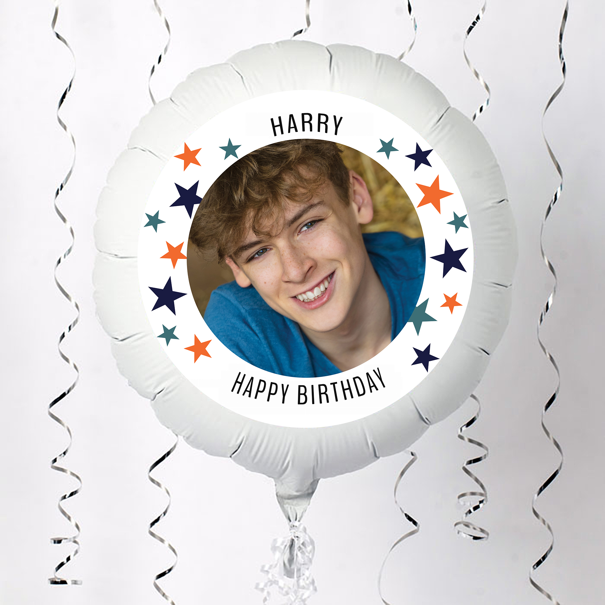 Personalised Photo Upload Balloon- Name and Message Stars