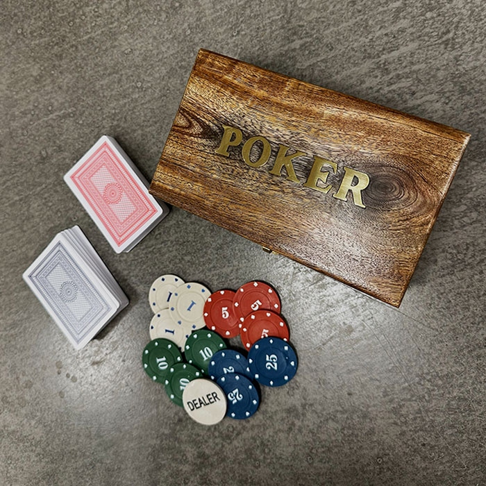 Personalised Hidden Message Wooden Poker Set