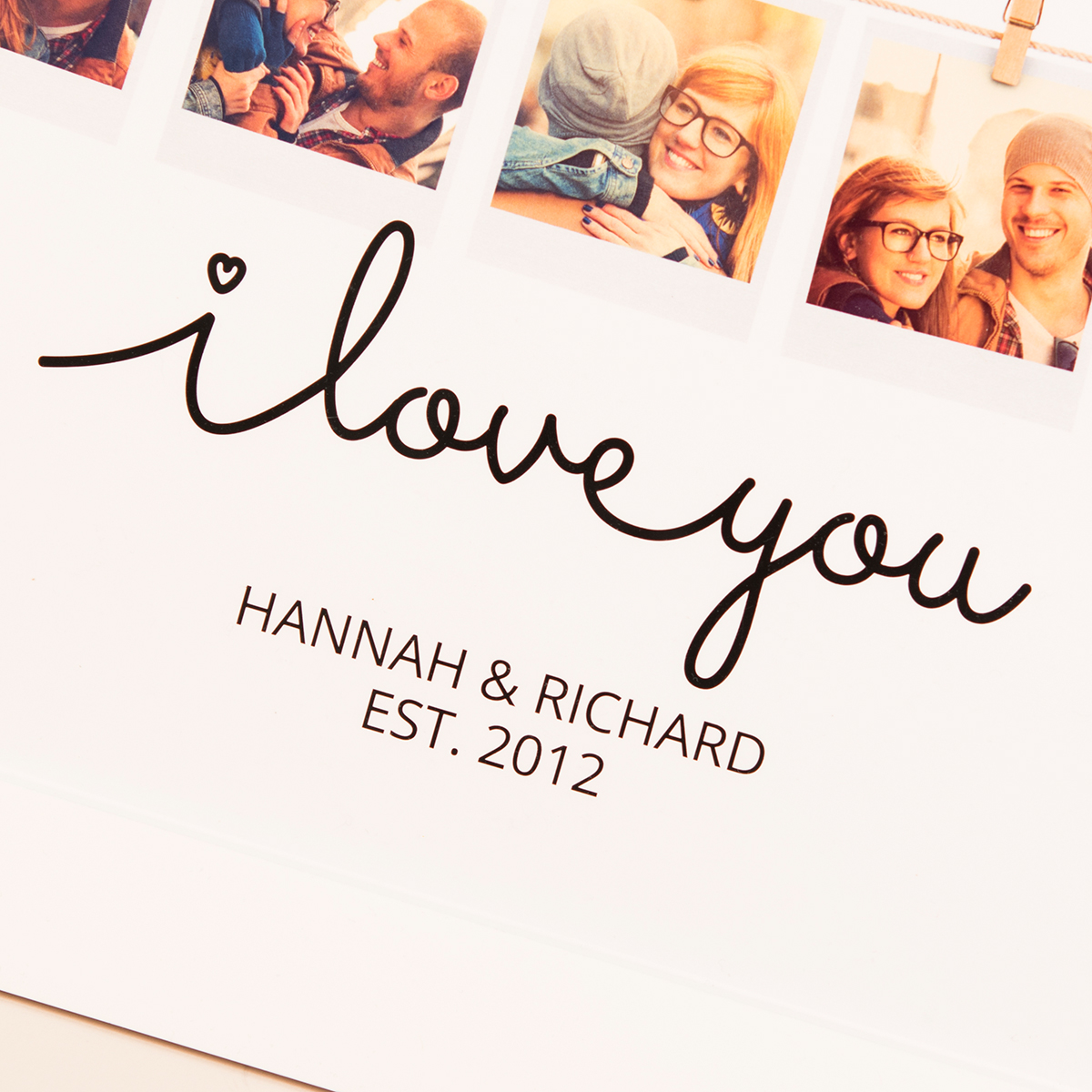 Photo Upload Framed Print - I Love You Polaroid